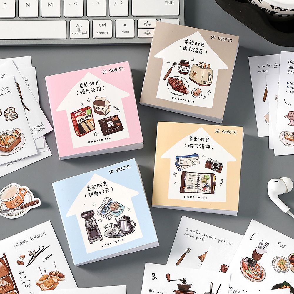 PaperMore mini cut film sticker this soft time series hand-painted illustration material hand account diy collage