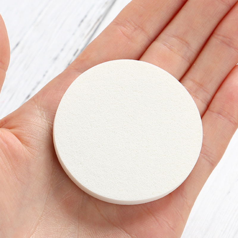 White small size Round Makeup Powder Puff Dry and Wet Dual-Use Portable Application Foundation Cream Foundation Liquid BB Cream Sponge Latex