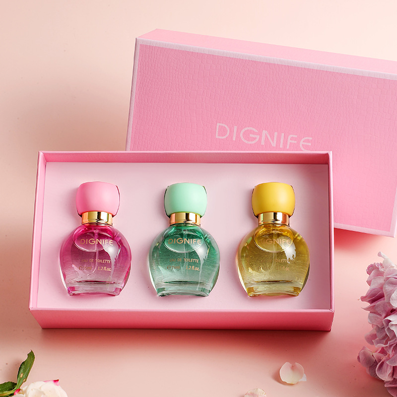Waiting for Li Fei's New Women's Three-Piece Perfume Douyin Live Broadcast Women's Perfume Set Gift Box with Long-Lasting Fragrance 35*3