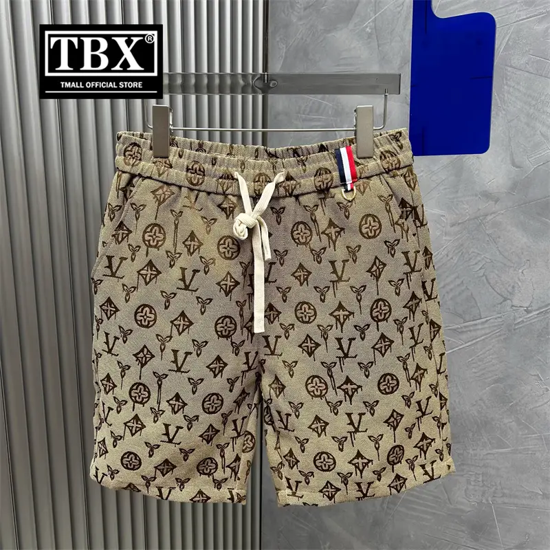 Classy European Goods Casual Shorts Men Summer 2025 New Outdoor Tide Handsome Pink Printing Fifth Pants Men's