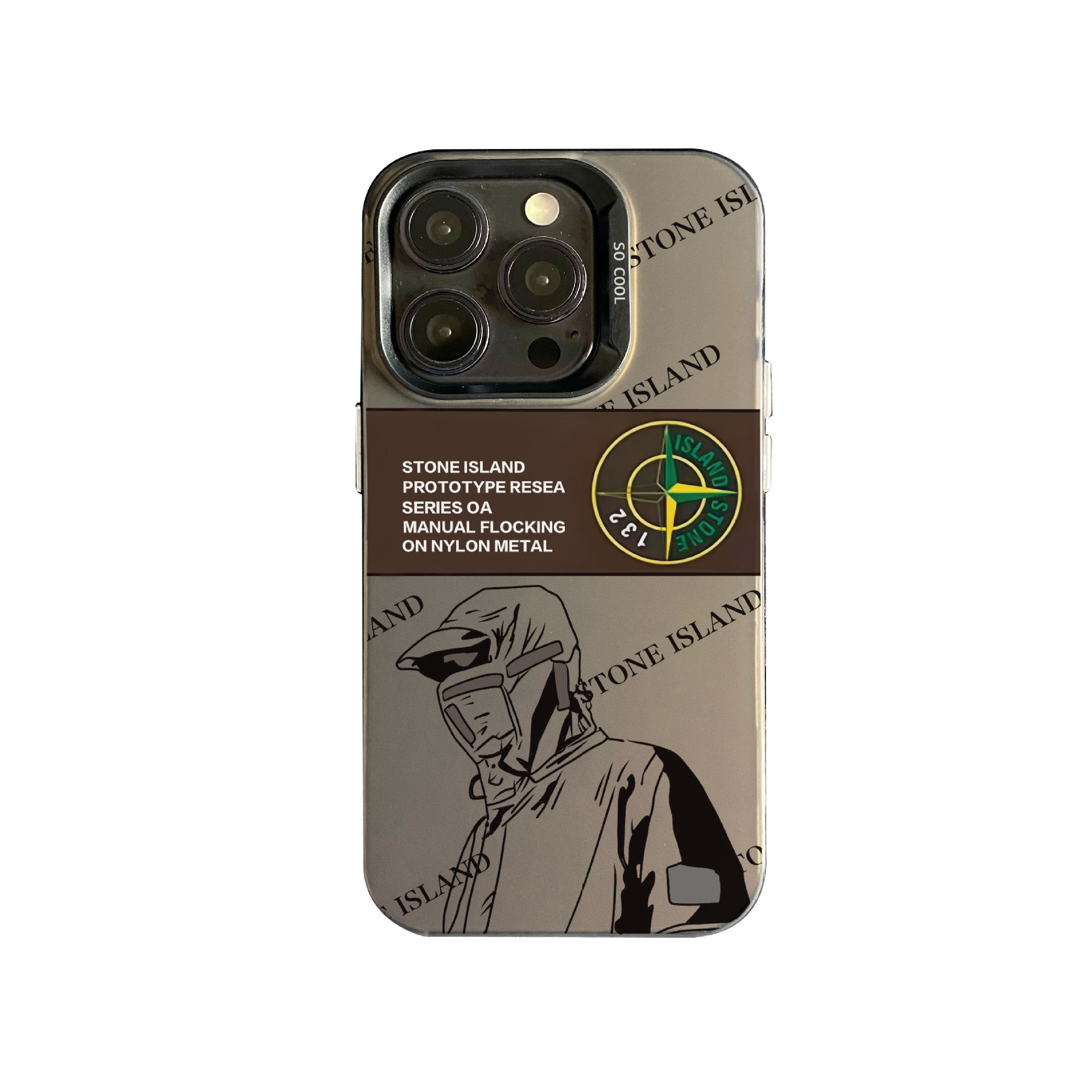 Stone Island Is Suitable for Apple 16 Mobile Phone Case Iphone15Promax13 Cross-Border P1411 Color Silver Imd12 Export
