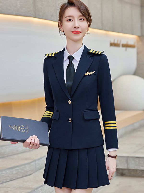 Seven Tu Niang Air Uniform Suit Female Pilot Captain Uniform Female Jacket Flight Attendant Clothing Hotel