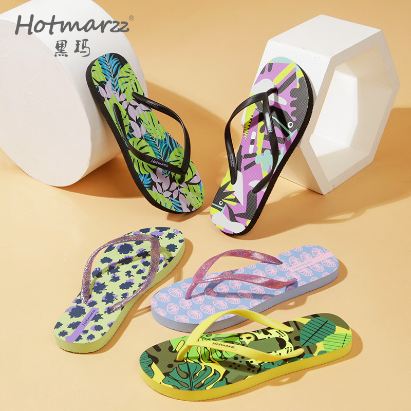 Hotmarzz Heima Women's Non-Slip Slippers Pe Flip-Flops Cross-Border Sandals Seaside Beach Flip-Flops