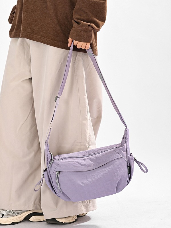Lightweight and Simple Water-Resistant Fabric Bag 2026 New Versatile Macaron-Colored Dumpling Bag Fashionable Shoulder Crossbody Bag