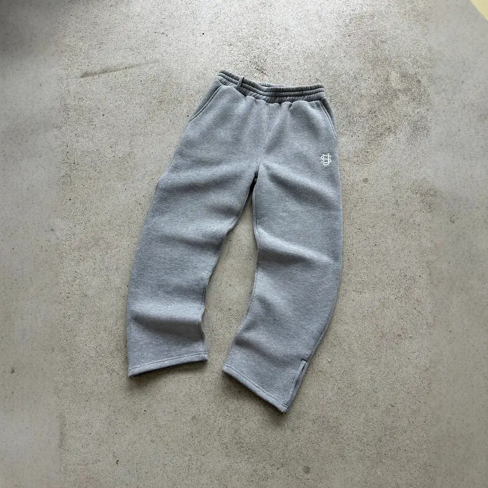 Cross border European and American retro y2k street trend hip-hop casual elastic waistband zipper loose solid color sports casual pants