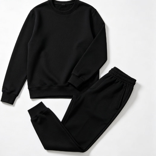 Three-Color Hooded Set with Wide Color-Blocked Stripes on the Right, Diamond-Shaped Pattern on the Left, and Three-Color Cuffed Details 88062108