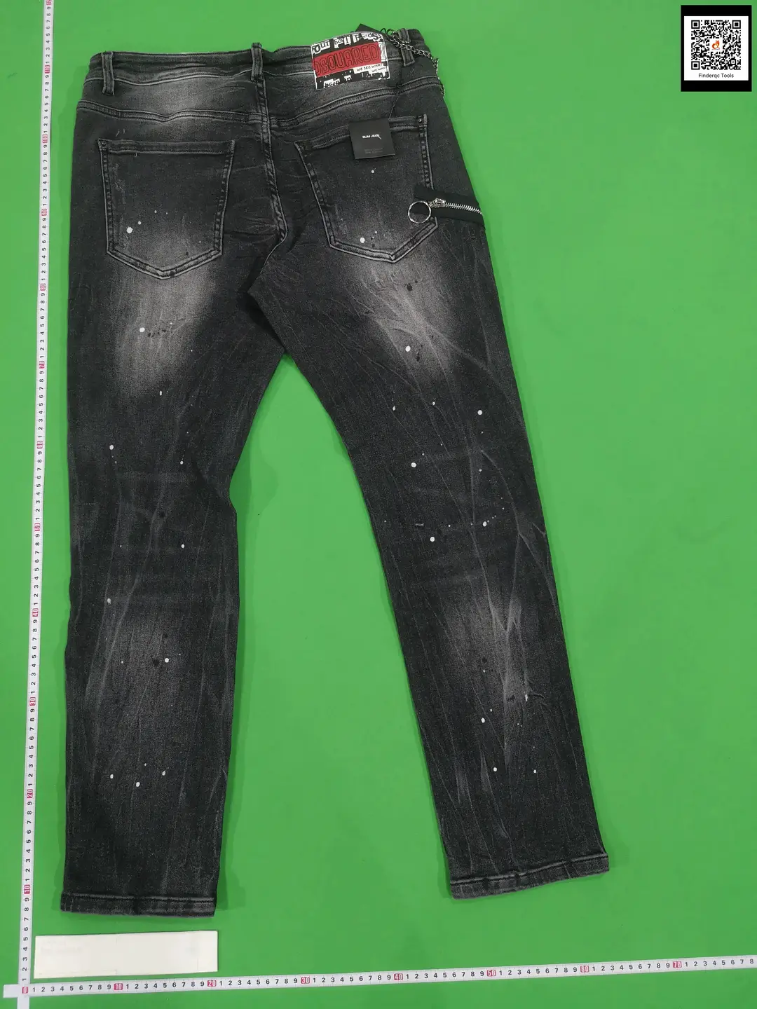 Fashion Trendy Spring & Fall Stylish Splash Ink Print silm Straight-leg Denim Men's Trendy Export Metal Decorative Pants