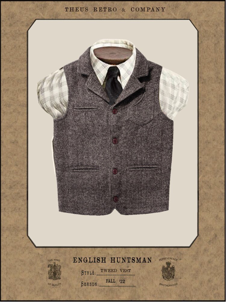 THEUS RETRO & COMPANY ENGLISH HUNTSMAN TWEED VEST