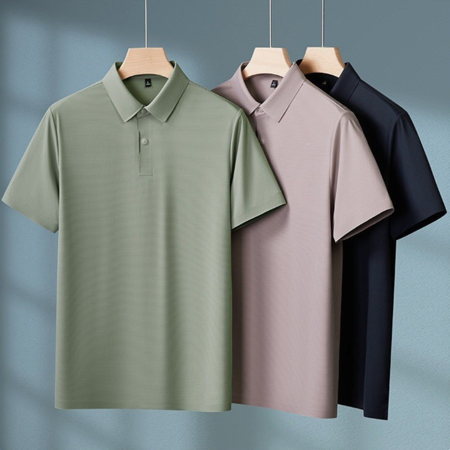 Fat Brother 2026 Seamless Short Sleeve T-Shirt Men's Plus Size Jacquard Top Loose Fit Versatile Summer Thin Style