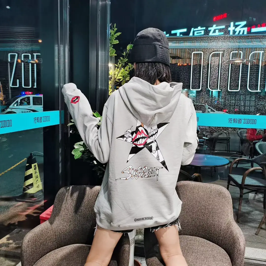 Cross-Border Trendy Brand Chrome Hearts Pentagram Mattyboy Graffiti Hoodie Sweatshirt for Men and Women