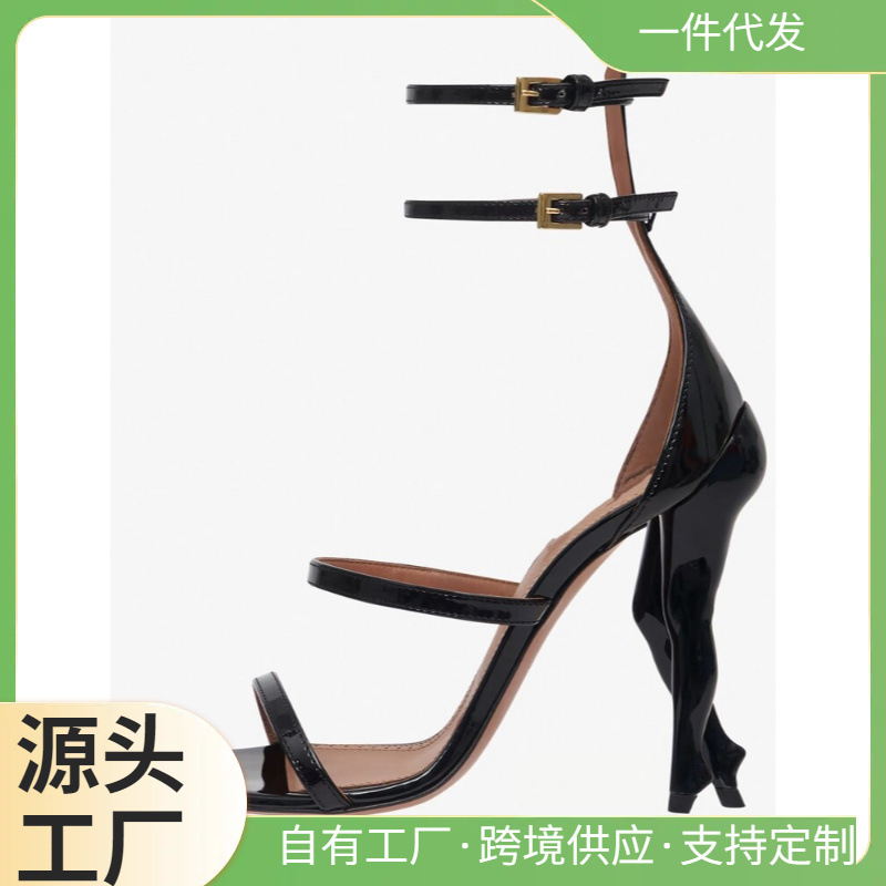 2025 New Summer European and American Style High-Heeled Sandals for Women, Super Fiber Material, Versatile and Slimming Look, Cross-Border Hot Style 49 QC-foto från 1688 på Qualit.ly