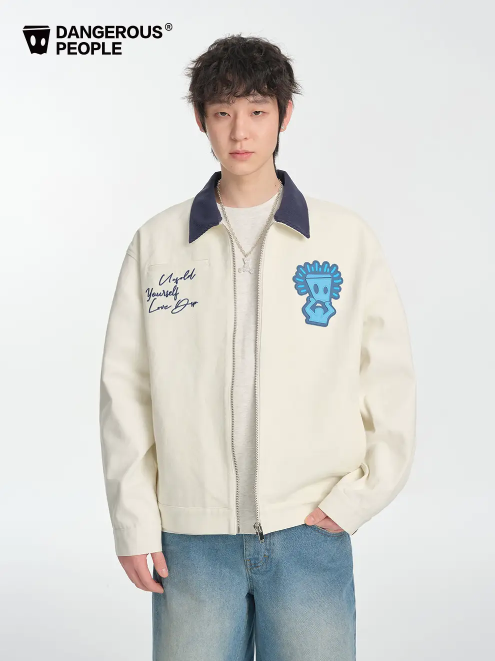 Dangerouspeople Joker Xue Dsp Casual Contrast Color Lapel Coach jacket Fit Easiest for match Minimalist Outwear