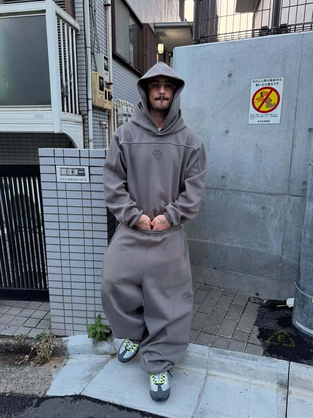 Mertra Heavyweight American Street Hip-Hop Embroidered Sweatpants Unisex Trendy Loose Hoodie Sweatshirt Sports Suit