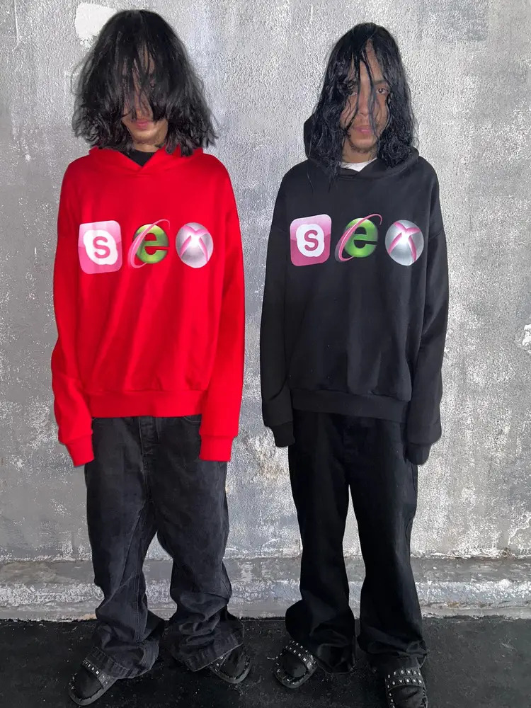 Droland Miller SEX slogan logo printed pocket free hoodie hoodie