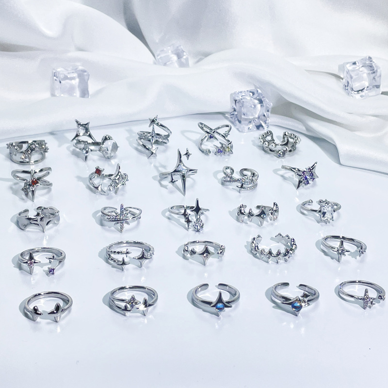Simple fashion irregular star design open ring ins cold style personality high-grade temperament index finger ring