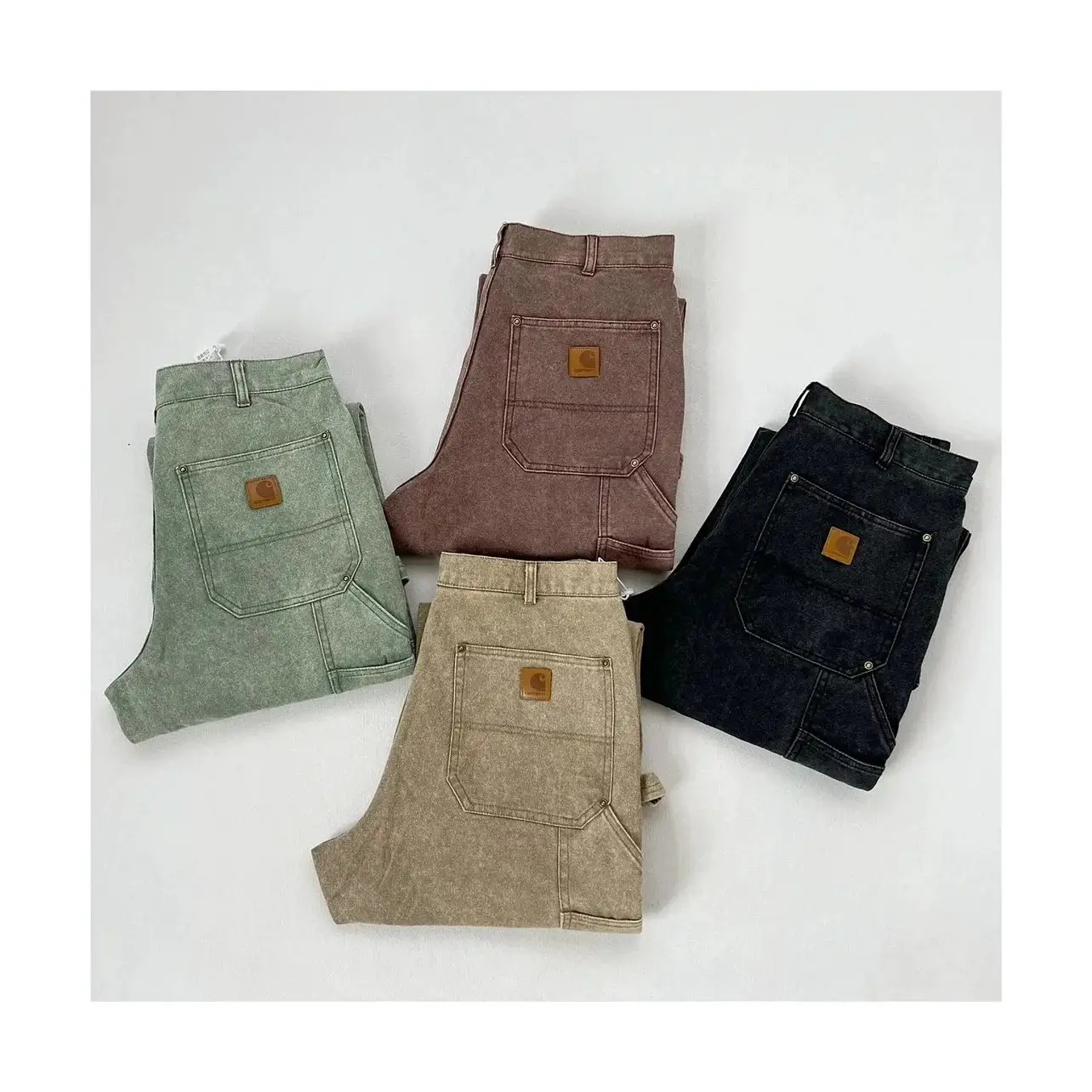 Double Knee Canvas Logging Pants-MLMLSPTS0505
