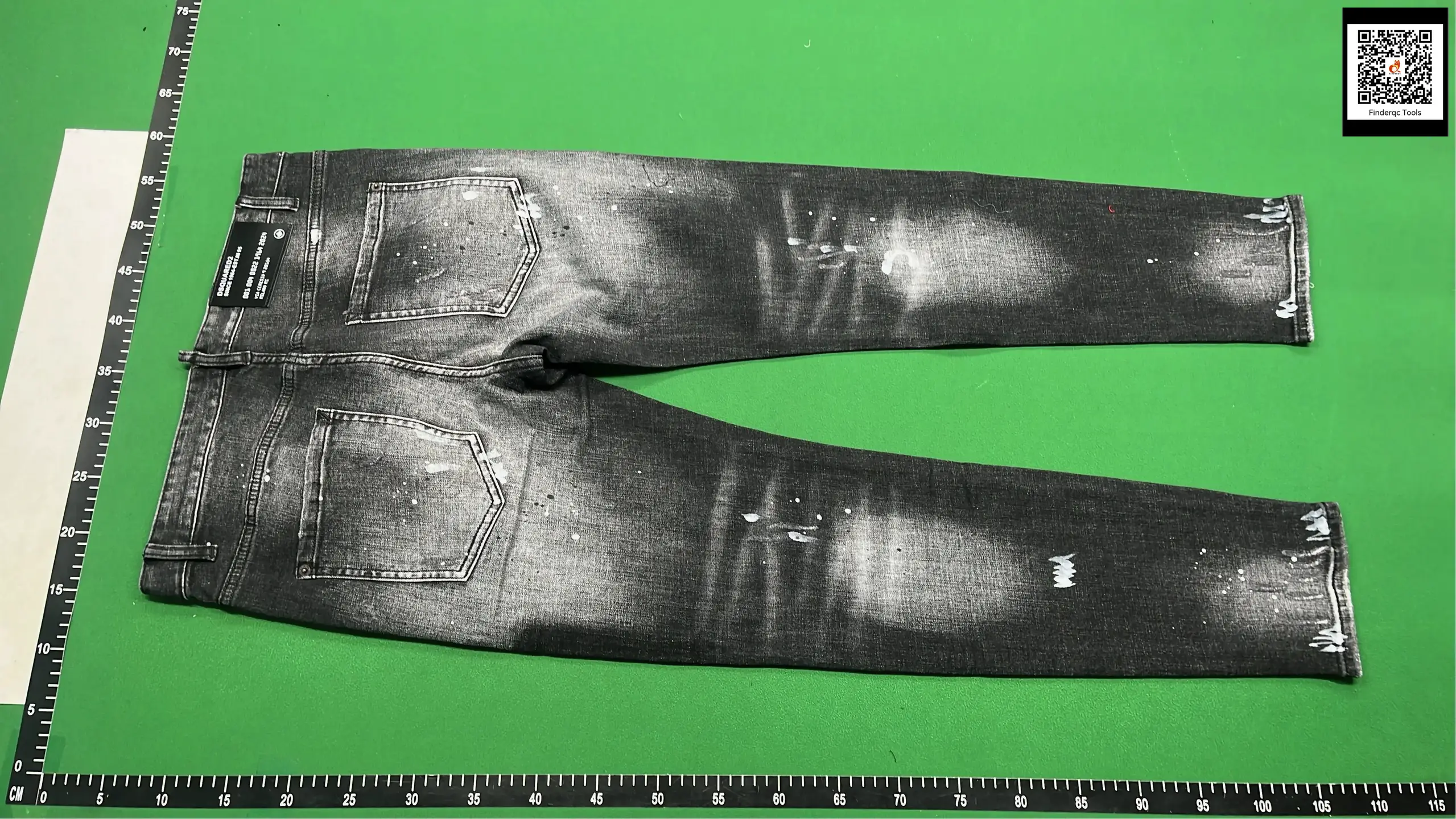 Dsquared2 Men's Black Splash Ink Ripped Slim Fit Jeans