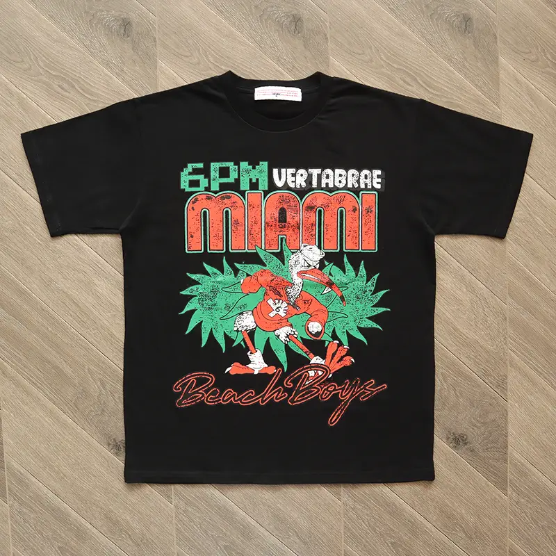 Vertabrae Beach Boy Collaboration Ins Same Style Men's and Women's Short Sleeves T-Shirt