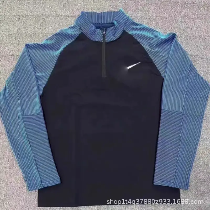 新款体育生训练半拉链春秋训练服长袖运动训练跑步上衣透气反光潮