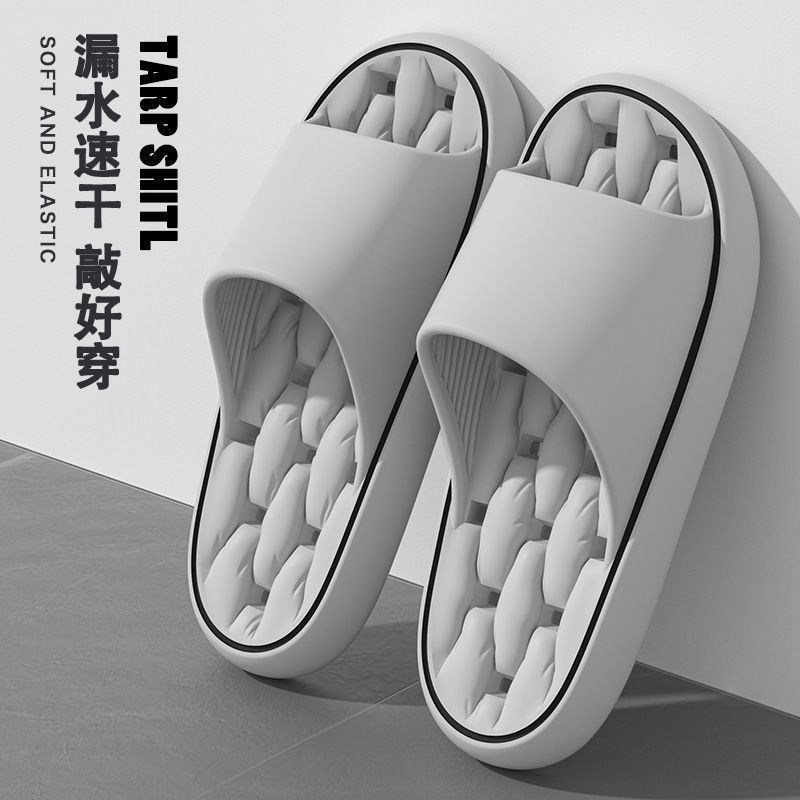 Water-Draining Slippers for Men, Bathroom Hollow-Out Quick-Dry Non-Slip Slippers, Home Indoor Bathroom Soft-Soled Anti-Odor Slippers for Women, Summer