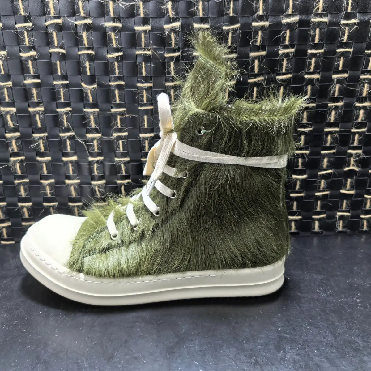 ro shoes horse hair European and American plus size autumn and winter men's and women's leather high-top board shoes couple street fashion brand casual fashion shoes