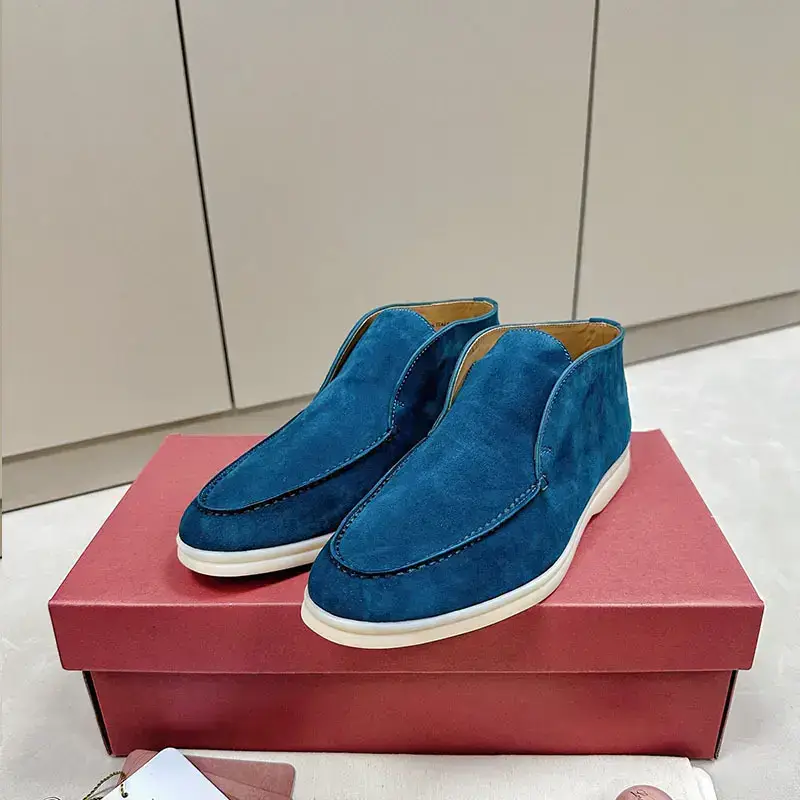Autumn and Winter Women's Shoes Short Boots Foreign Trade Genuine Leather Fashion All-match Fashion British Style Warm and Comfortable All-match High-top Lovers Shoes