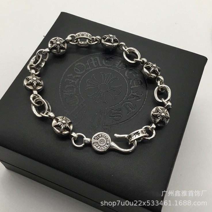 Crouchun's New Old European and American Retro Personalized Letter Six-Pointed Star Pendant Trendy Cross Flower Couple Hip-Hop Hand