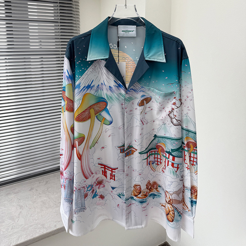 New European and American Trendy Fashion Casual Men's 3D Direct Print Digital Printed Long-Sleeve Men's Shirt Trendy Men's Shirt
