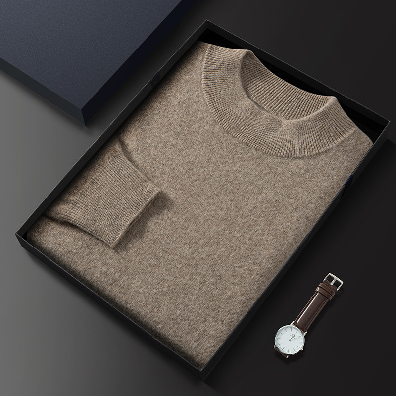 Mountain Cashmere Sweater Men's First-Line Garment Half-High Collar Men's Knitted Base Shirt Soft Waxy Thickened Sweater Men's Autumn and Winter New