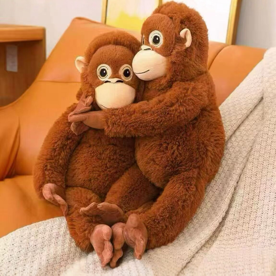 Cute Monkey Plush Doll Pillow Couple Style Long-Armed Monkey Doll Children's Toy Cartoon Hugging Monkey