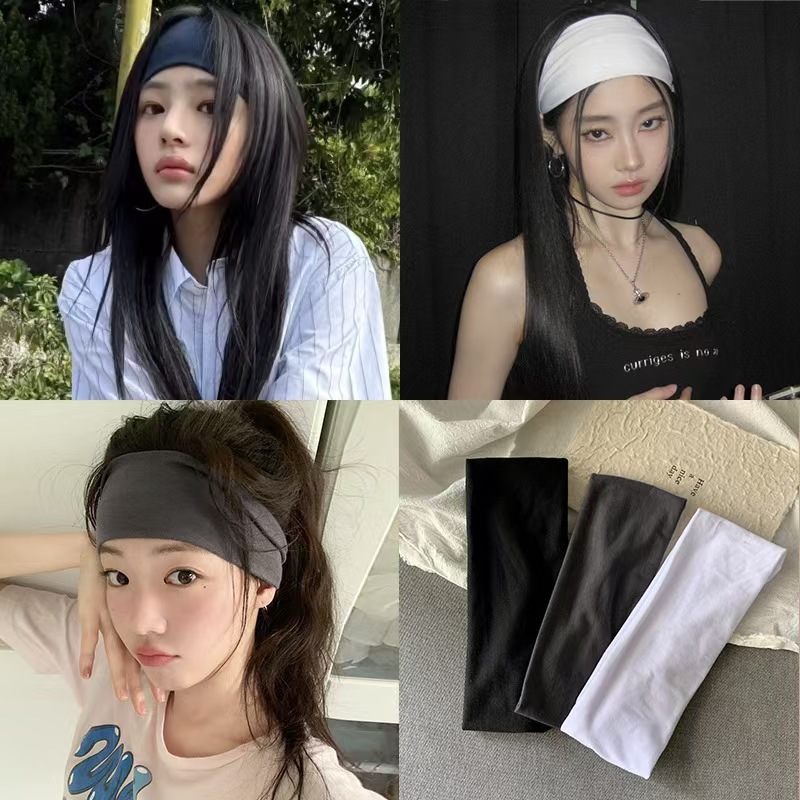 Minji Jinminchi Knitted Hair Band All-match Fitness Hair Band Simple Hair Rope Sports Elastic Headband for Women