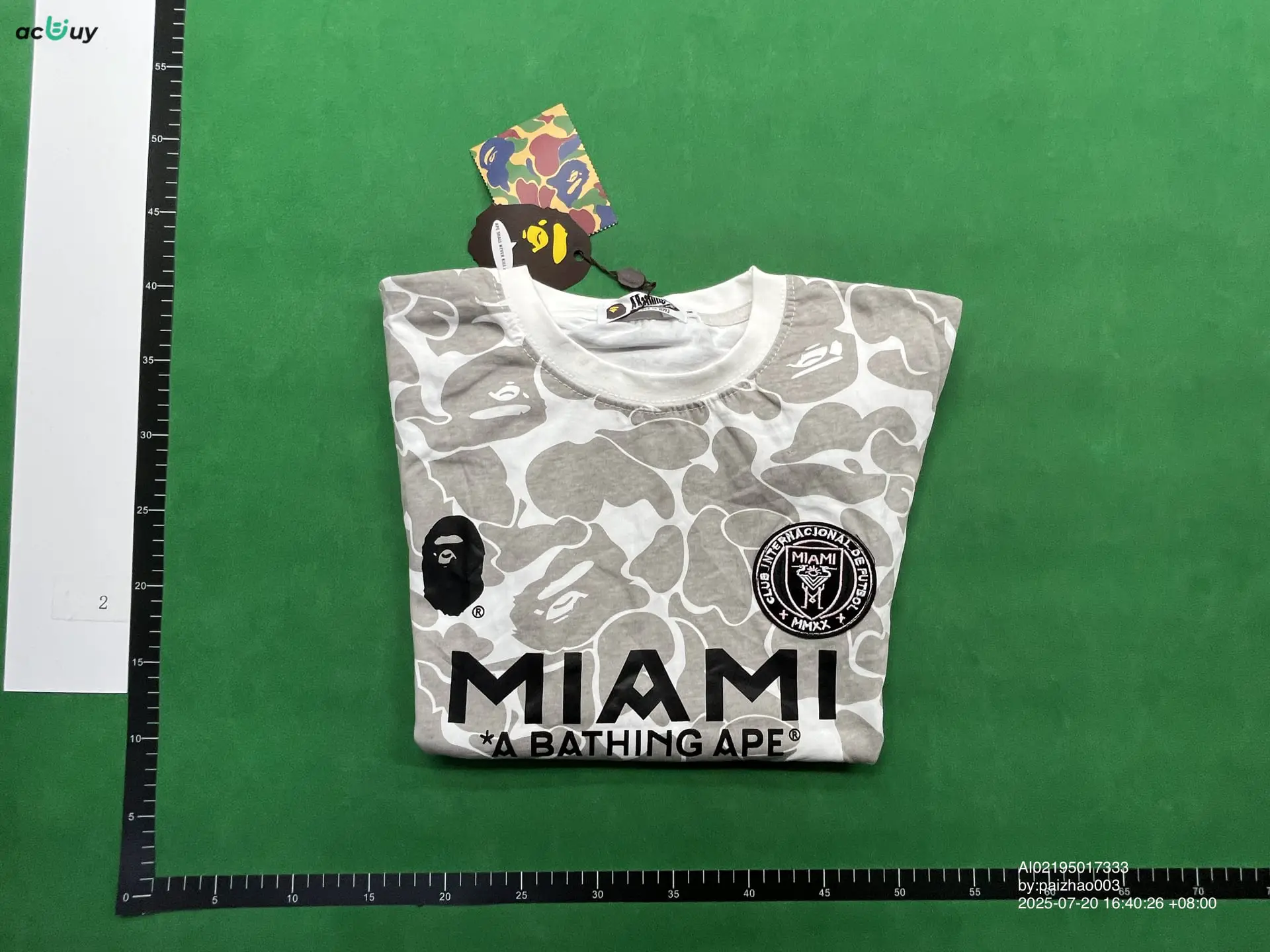 Cross-Border High-Quality Bape Trendy Brand Letter Printed Camouflage Pure Cotton Short-Sleeved T-Shirt for Men and Women