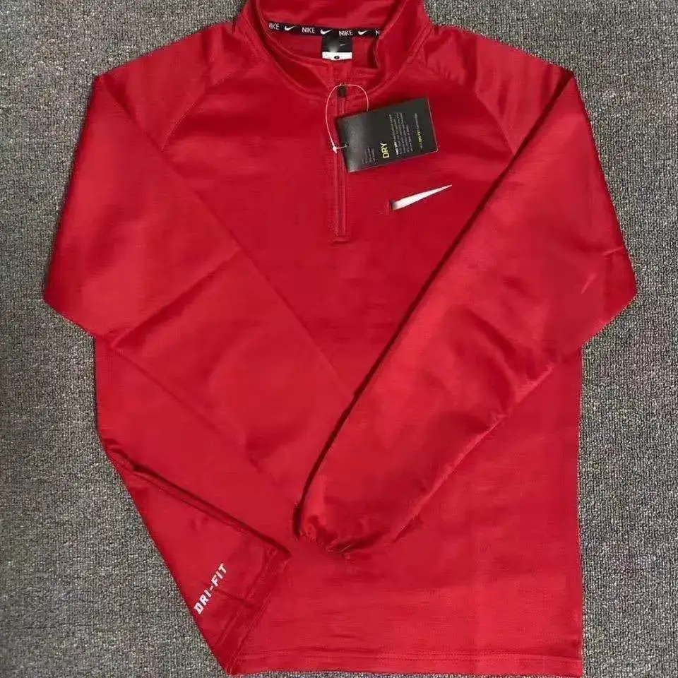 New Sports Student Training Half-Zip Spring and Autumn Training Clothing Long-Sleeved Sports Training Running Top Sweatshirt Fleece-Lined