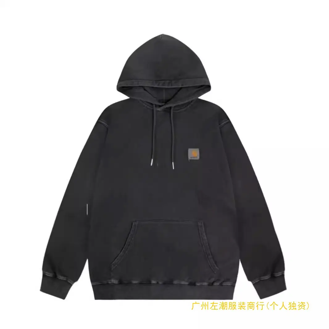 Kaha Washed Distressed Hooded Pullover Sweatshirt for Men and Women Workwear Casual Loose Couple Jacket Trendy