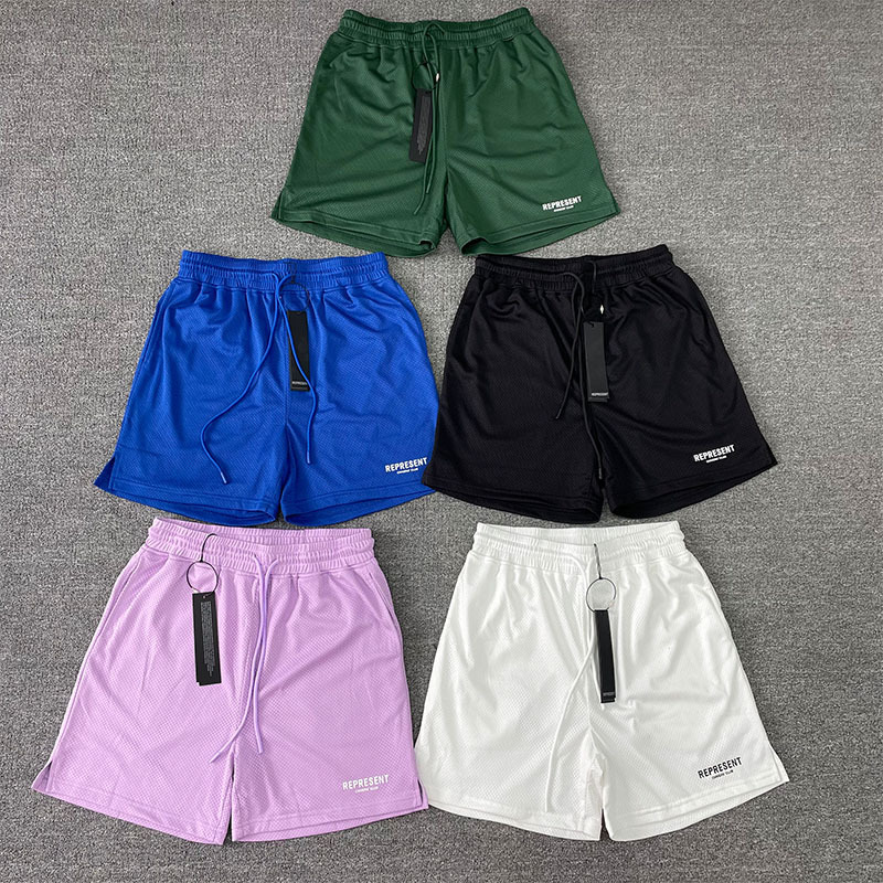 REPRESENT CLUB MESH SHORTS Member Limited Logo Printed Mesh American High Street Short