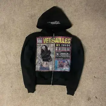 Cross-Border Cardigan Sweatshirt in Versailles Black Zipper Hoodie Versatile Casual Zipper Jacket