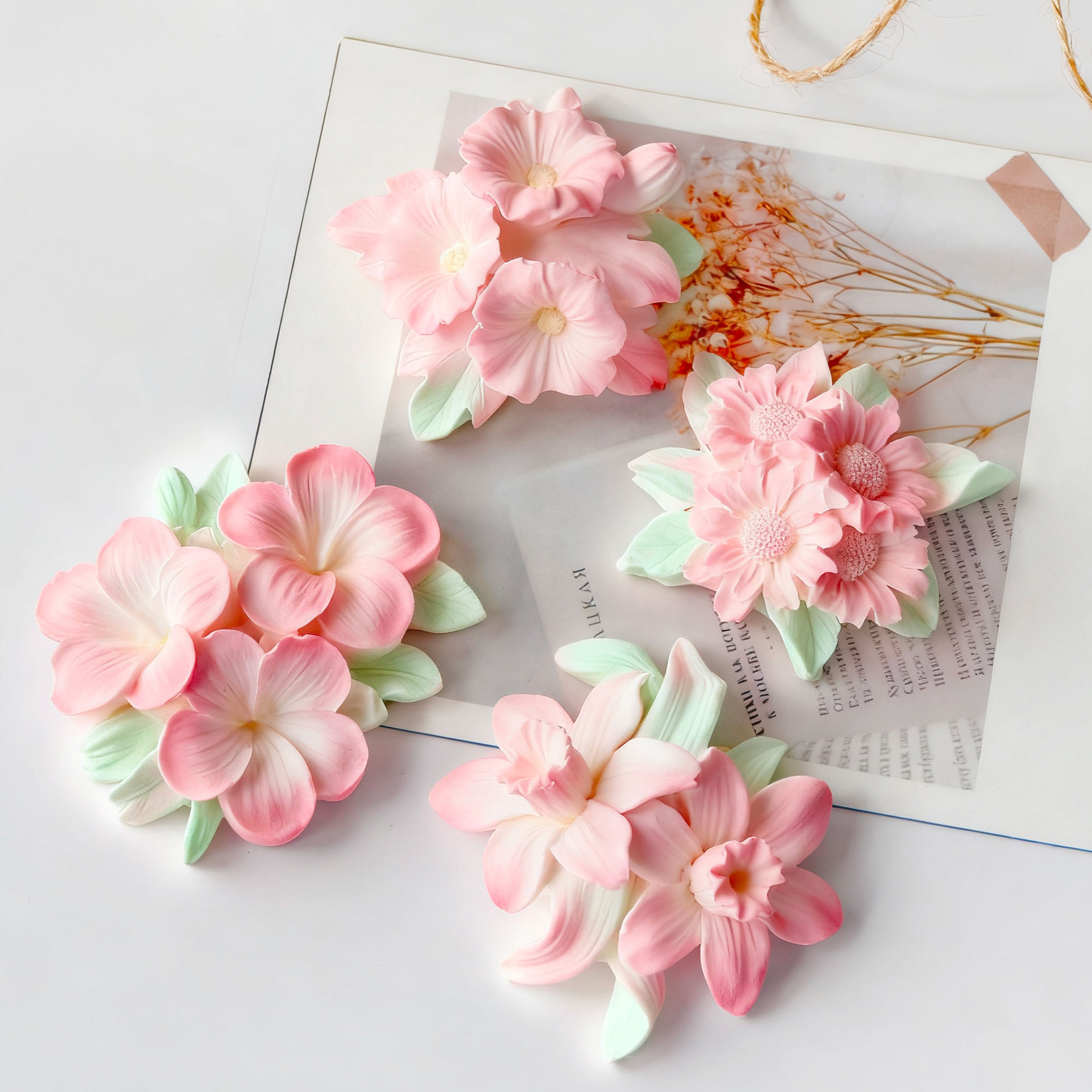 Jiahuimei Flower Aromatherapy Candle Mold DIY Enlargement Stone Gypsum Handmade Soap Petal Crystal Glue Dropping Mold