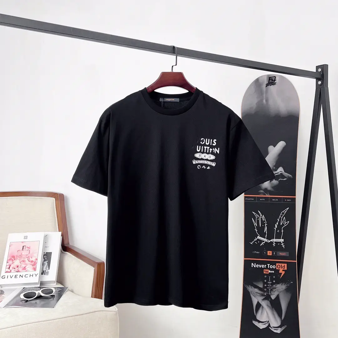 High Version of Lvjia Co-Branded Crojia 2025 New Letter Pattern Printed Casual Loose Short-Sleeved T-Shirt
