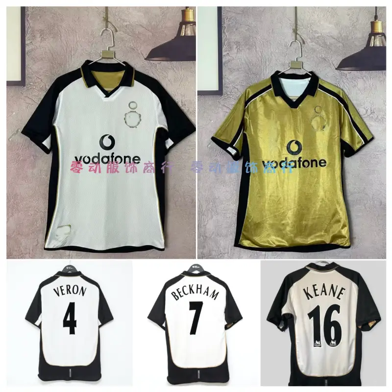 01-02M-U Red Devils Centennial Edition White and Gold Reversible No. 7 Long and Short Sleeve Classic Football