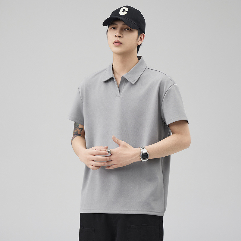 Cross-Border New Summer Men's Fashion Business Casual Polo Shirt with a Turn-Down Collar, Short-Sleeve Top, Gentleman Old Money Style