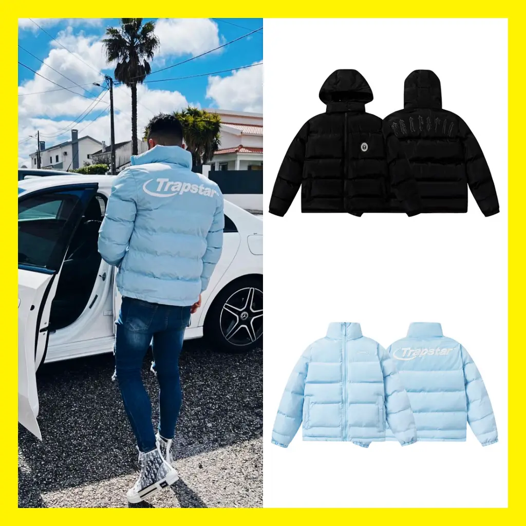 trapstar couples wear down cotton jacket retro stand-up collar shiny simple letters small label embroidered cotton thick jacket