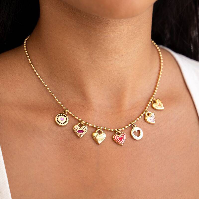 Europe and the United States new colorful candy pendant necklace stainless steel geometric DIY small pendant furnace vacuum plating 18K gold