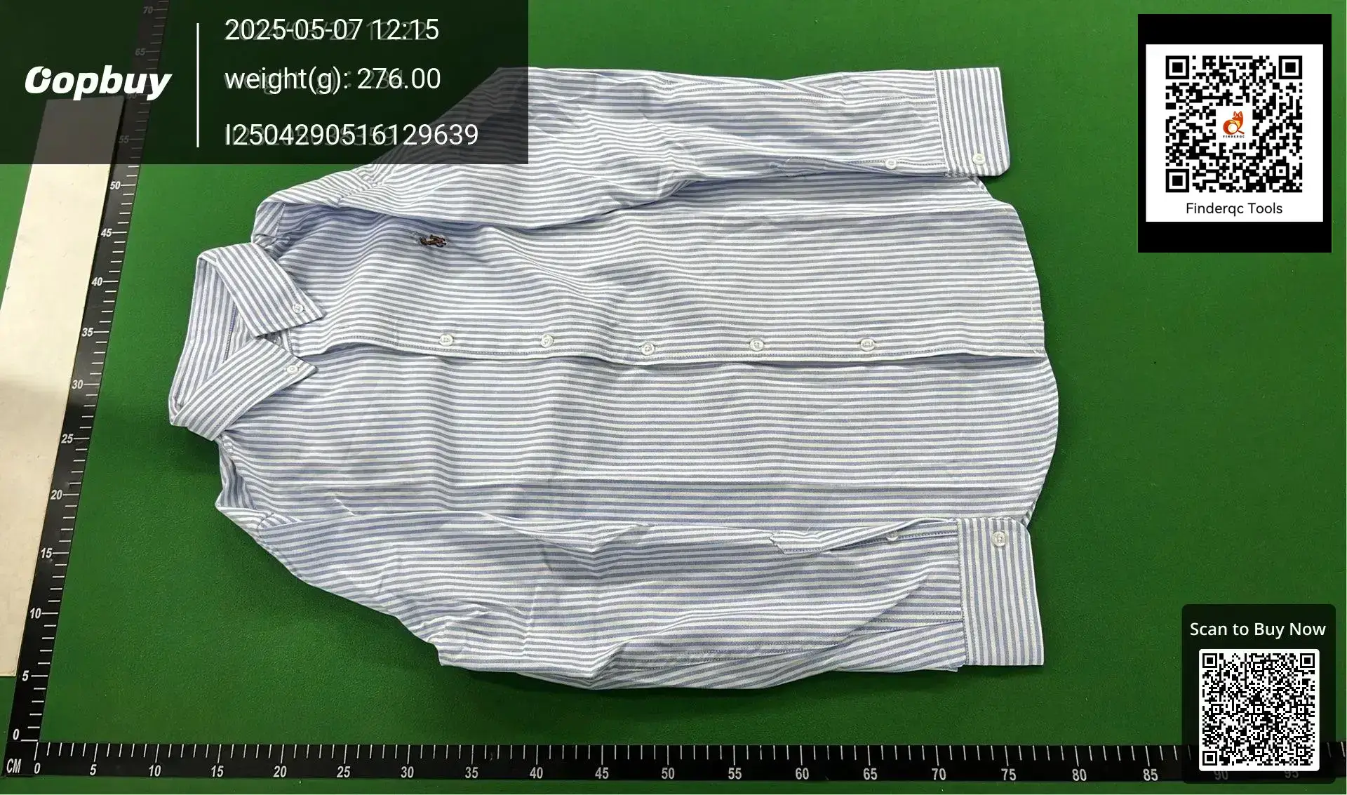 Cross-border Ralph Lauren/Ralph Lauren Men's and Women's Oxford Striped Slim Long Sleeve Shirt