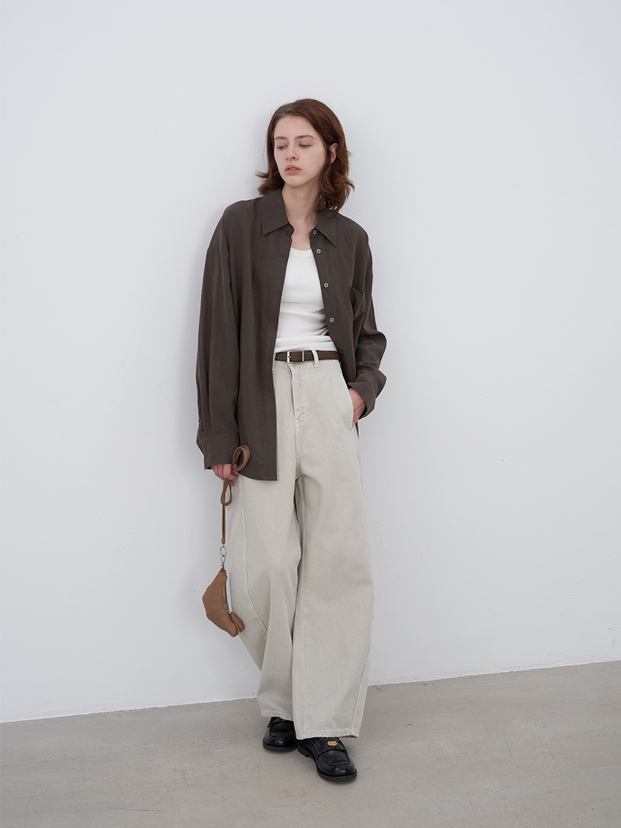 Love and Nancy Thirteen Lines Autumn Original New Cotton Broken Seam Easiest for Match High Waist Loose Straight-Leg Jeans 30833