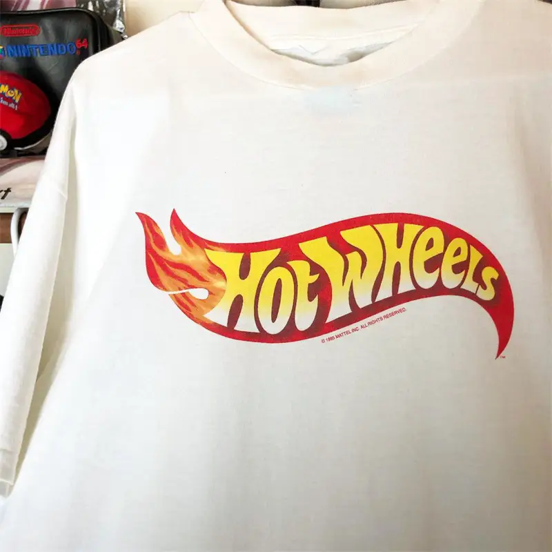Hot Wheels Hot Wheels Car Culture Racing Heavy Weight Cotton Short Sleeved T-shirt Fashion High Street Punk Men's and Women's T-shirt Fashion