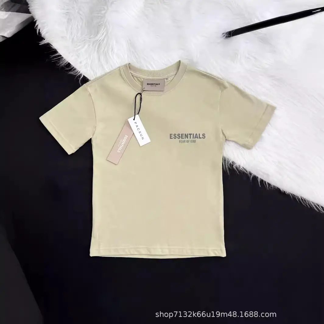 ESSENTIALS Spring and Summer Cotton Crewneck Boys and Girls Casual Short-sleeved T-shirt