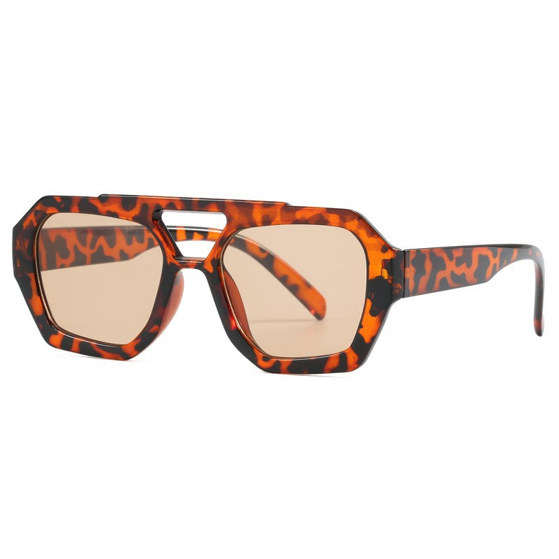 European and American Retro Square Frame Street Style Sunglasses American High-End Ins Style Men's and Women's Trendy Concave Shape Round Face Sunglasses