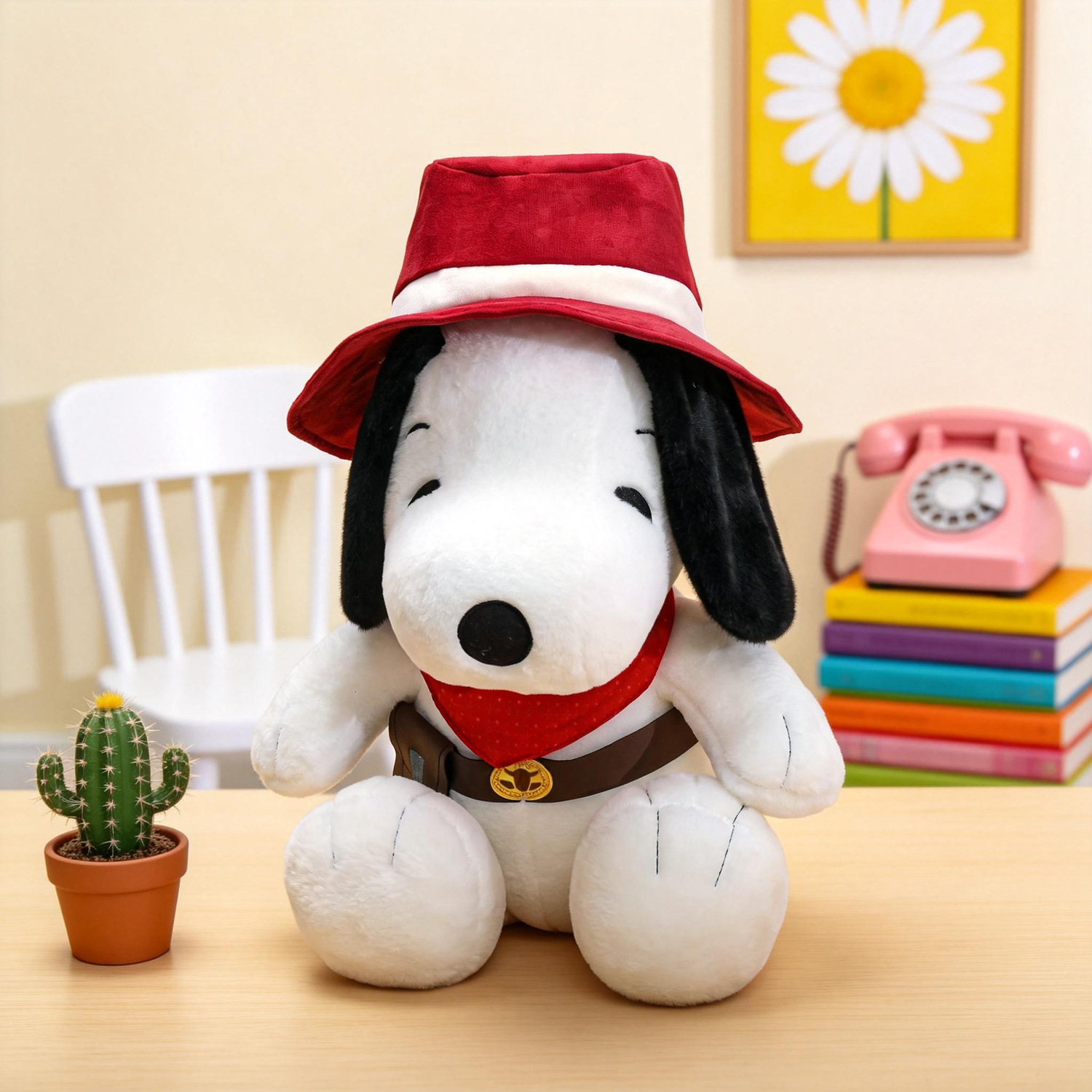 Cartoon Creative Cowboy Snoopy Plush Toy Doll for Children's Birthday Gift, Doll Pillow, Foreign Trade Wholesale