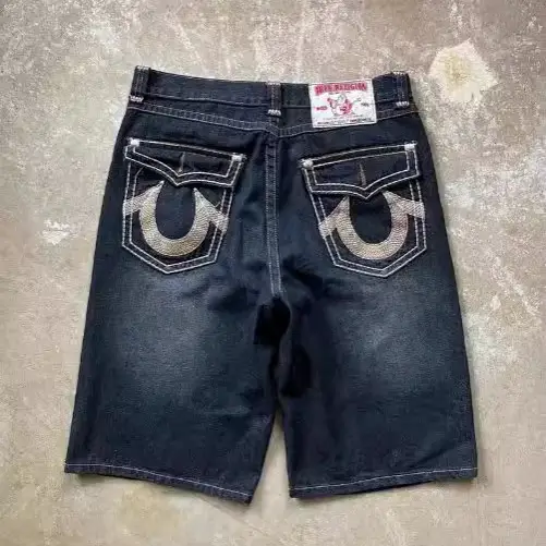 Cross Border American Style Trendy Brand 2024 Summer New Style Retro Washed Hip Hop Street Men's Loose Jeans Shorts