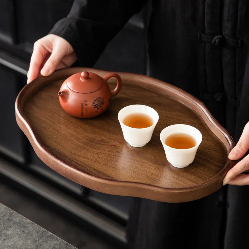 商用竹木托盘中式不规则干泡茶托盘水果盘餐厅酒店餐托盘